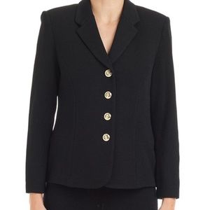 ST JOHN BASICS Santana knit blazer gold buttons